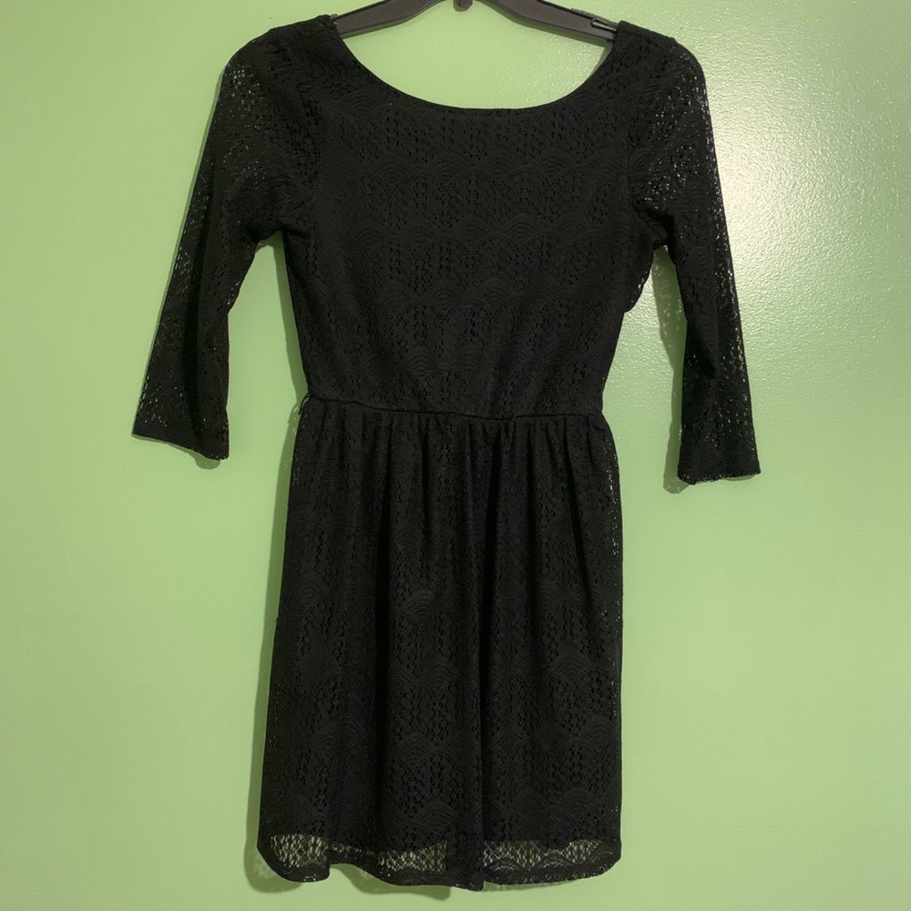 Black lace dress.